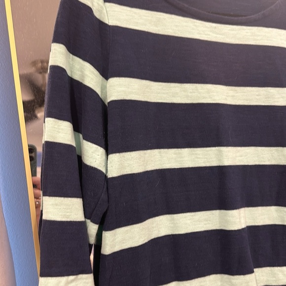 J Crew Dress M Striped 3/4 Sleeve Navy Blue Mint Aqua Green Rugby Sheath Dress - Picture 3 of 3